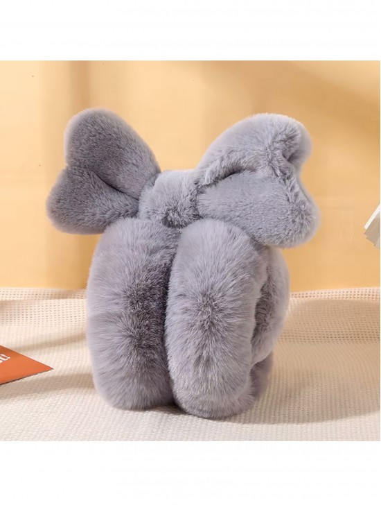 Solid Color Heart Plush Earmuff
